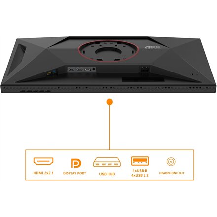 AOC , U27G4XM , 27 , Fast IPS , UHD , 16:9 , 160 Hz , 1 ms , 3840 x 2160 pixels , 1200 cd/m² , HDMI ports quantity 1 , Black