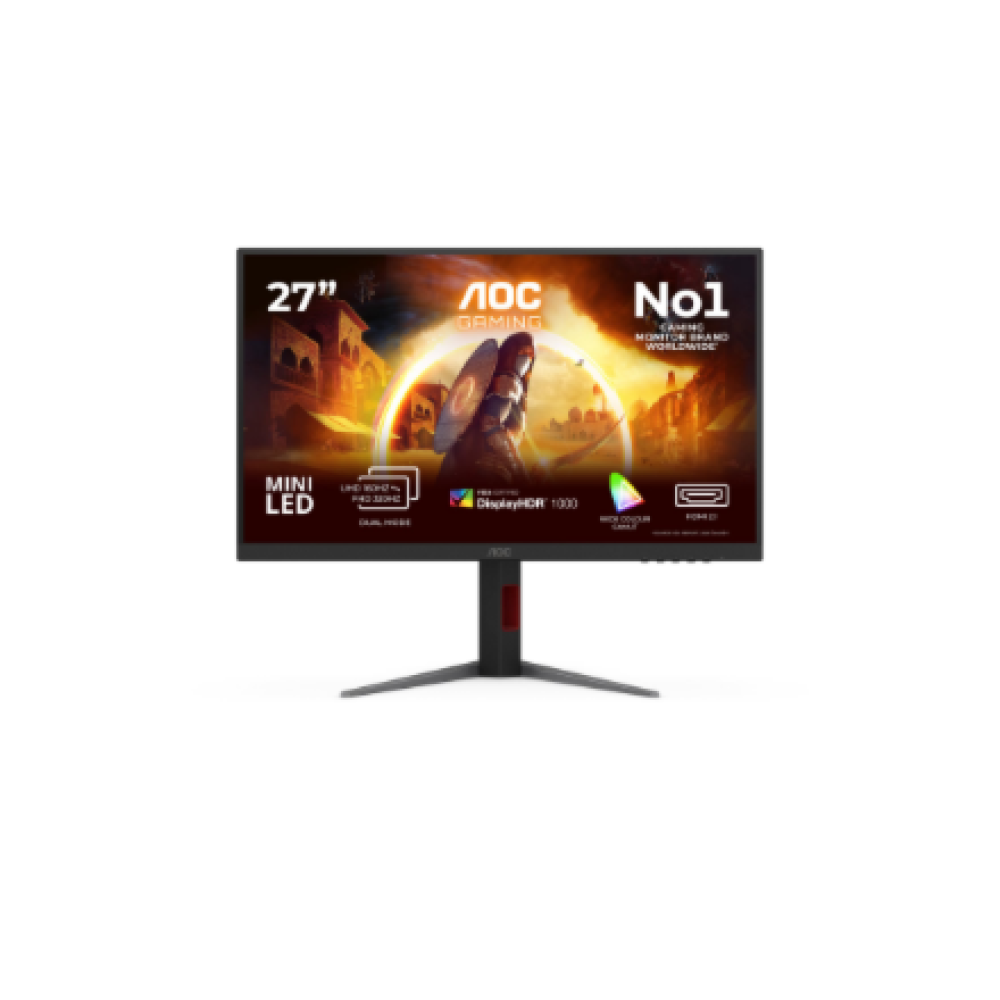 AOC , U27G4XM , 27 , Fast IPS , UHD , 16:9 , 160 Hz , 1 ms , 3840 x 2160 pixels , 1200 cd/m² , HDMI ports quantity 1 , Black