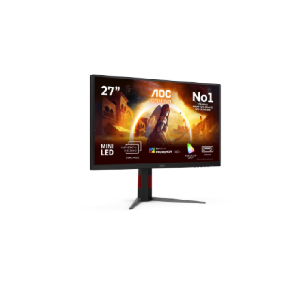 AOC , U27G4XM , 27 , Fast IPS , UHD , 16:9 , 160 Hz , 1 ms , 3840 x 2160 pixels , 1200 cd/m² , HDMI ports quantity 1 , Black