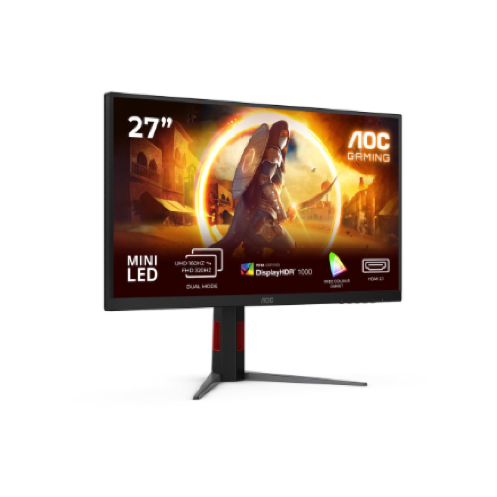 AOC , U27G4XM , 27 , Fast IPS , UHD , 16:9 , 160 Hz , 1 ms , 3840 x 2160 pixels , 1200 cd/m² , HDMI ports quantity 1 , Black