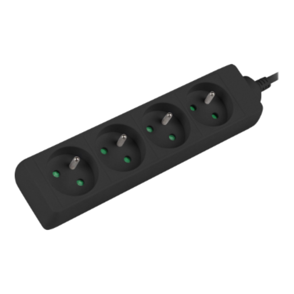 Power strip 1m 4x outlets for UPS system , PS0-04E-0100-IEC-BK , Sockets quantity 4