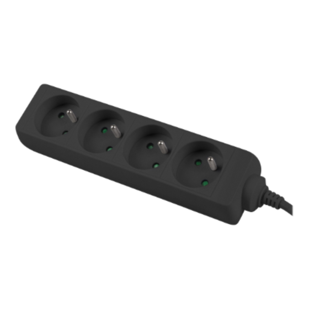 Power strip 1m 4x outlets for UPS system , PS0-04E-0100-IEC-BK , Sockets quantity 4