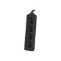 Lanberg , Power strip 1m 4x outlets for UPS system , PS0-04E-0100-IEC-BK , Sockets quantity 4