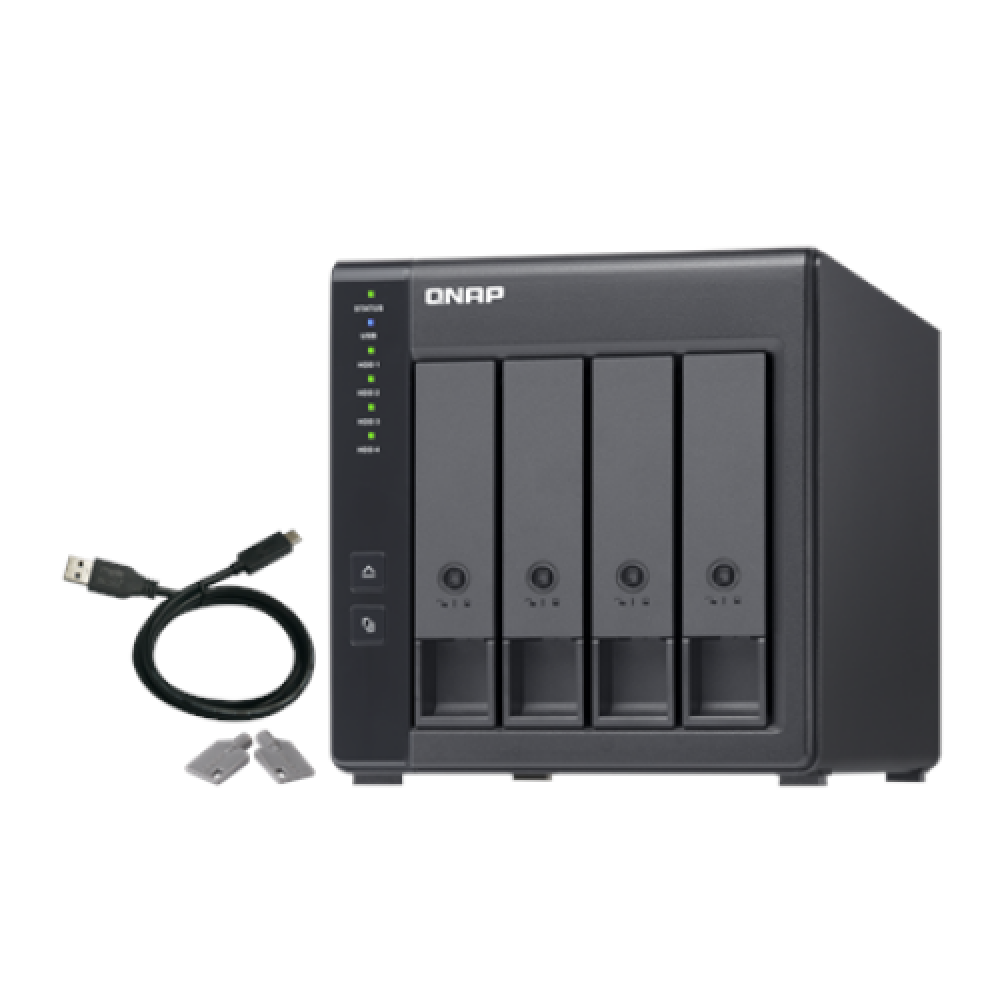 QNAP , 4-Bay , TR-004 , Up to 4 HDD/SSD Hot-Swap , Micro processor with hardware RAID