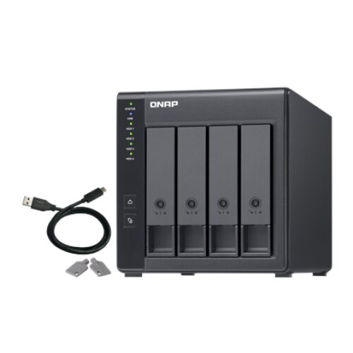 QNAP , 4-Bay , TR-004 , Up to 4 HDD/SSD Hot-Swap , Micro processor with hardware RAID