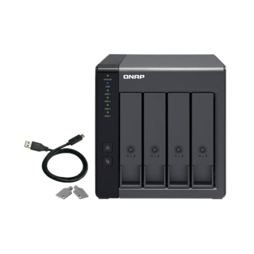 QNAP , 4-Bay , TR-004 , Up to 4 HDD/SSD Hot-Swap , Micro processor with hardware RAID