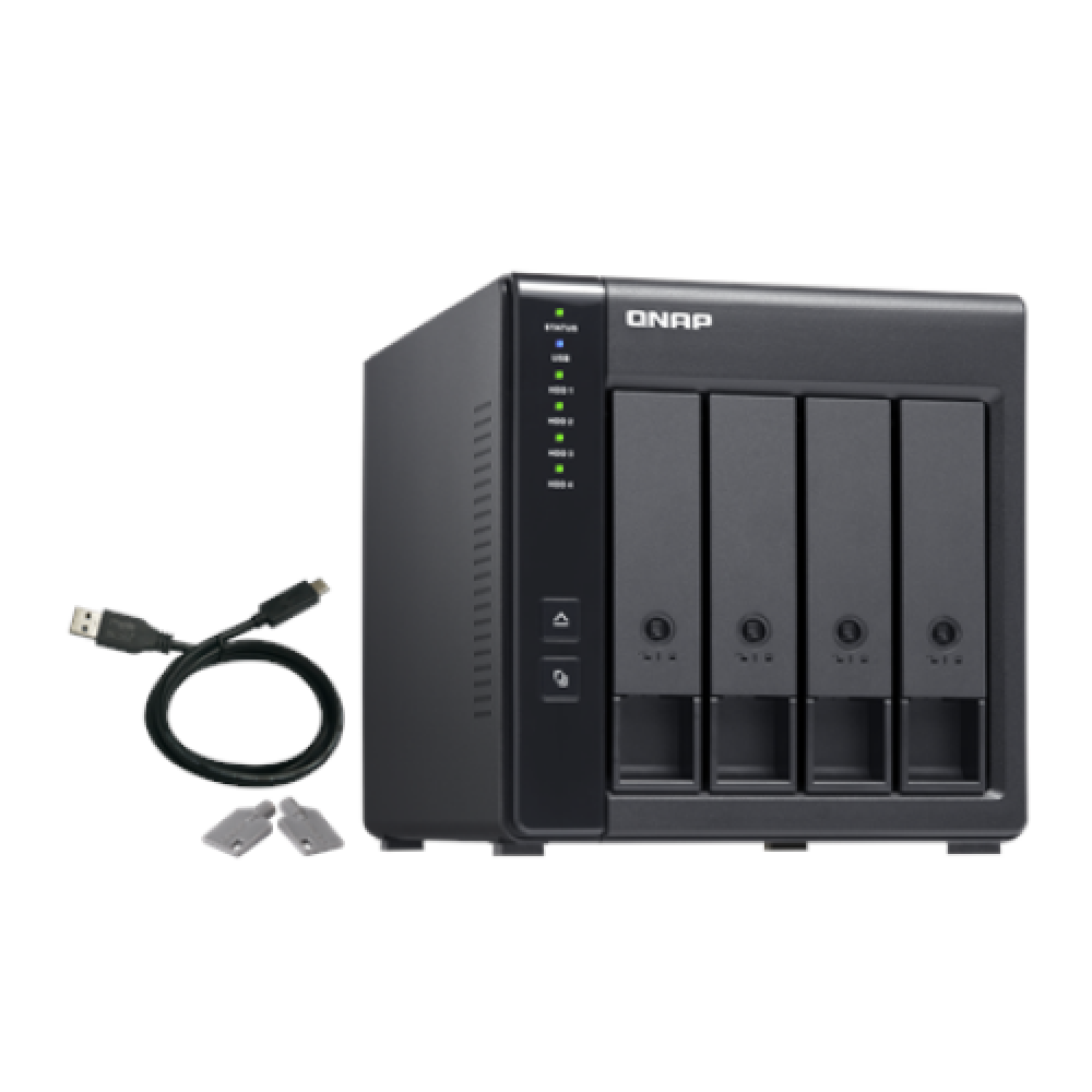 QNAP , 4-Bay , TR-004 , Up to 4 HDD/SSD Hot-Swap , Micro processor with hardware RAID