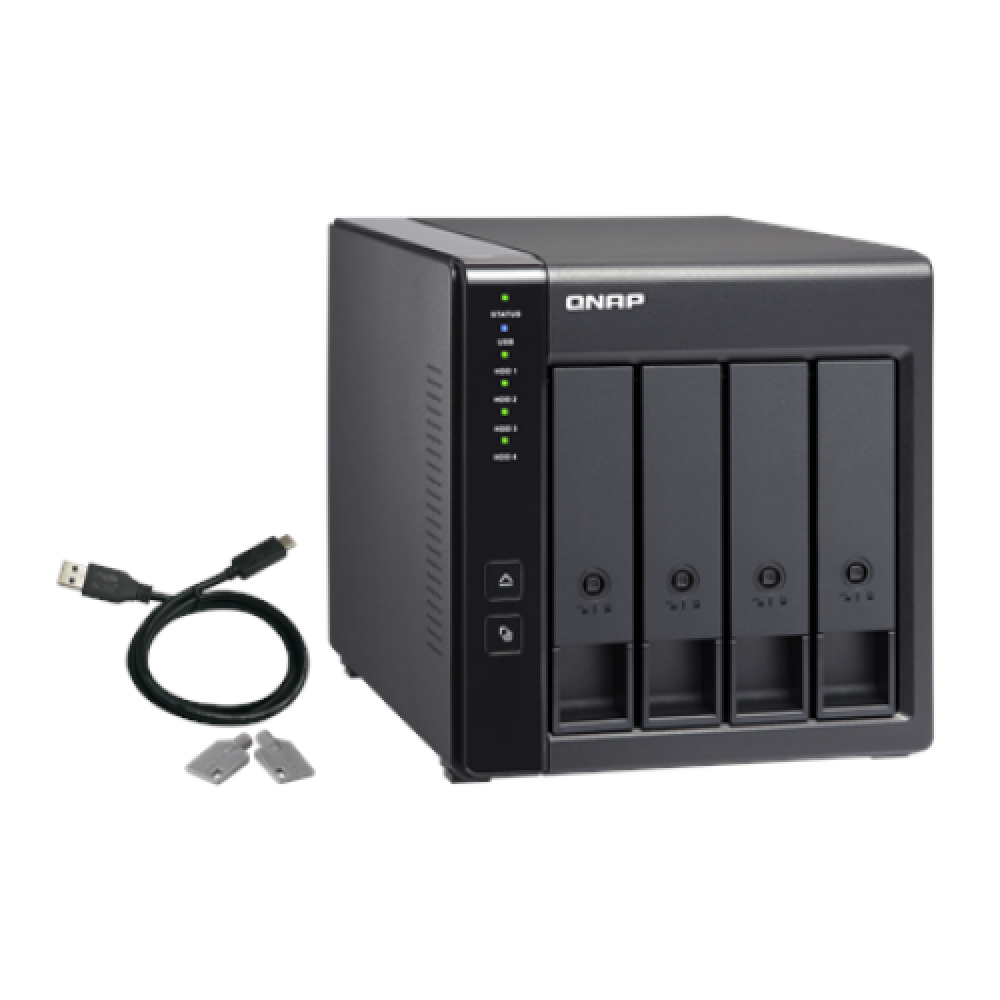 QNAP , 4-Bay , TR-004 , Up to 4 HDD/SSD Hot-Swap , Micro processor with hardware RAID
