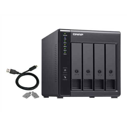 QNAP , 4-Bay , TR-004 , Up to 4 HDD/SSD Hot-Swap , Micro processor with hardware RAID
