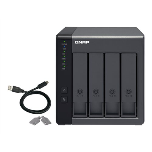 QNAP , 4-Bay , TR-004 , Up to 4 HDD/SSD Hot-Swap , Micro processor with hardware RAID