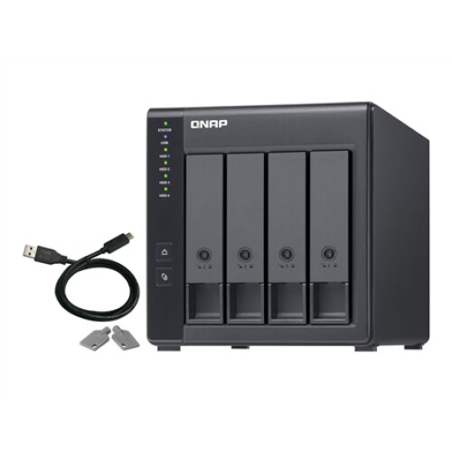 QNAP , 4-Bay , TR-004 , Up to 4 HDD/SSD Hot-Swap , Micro processor with hardware RAID