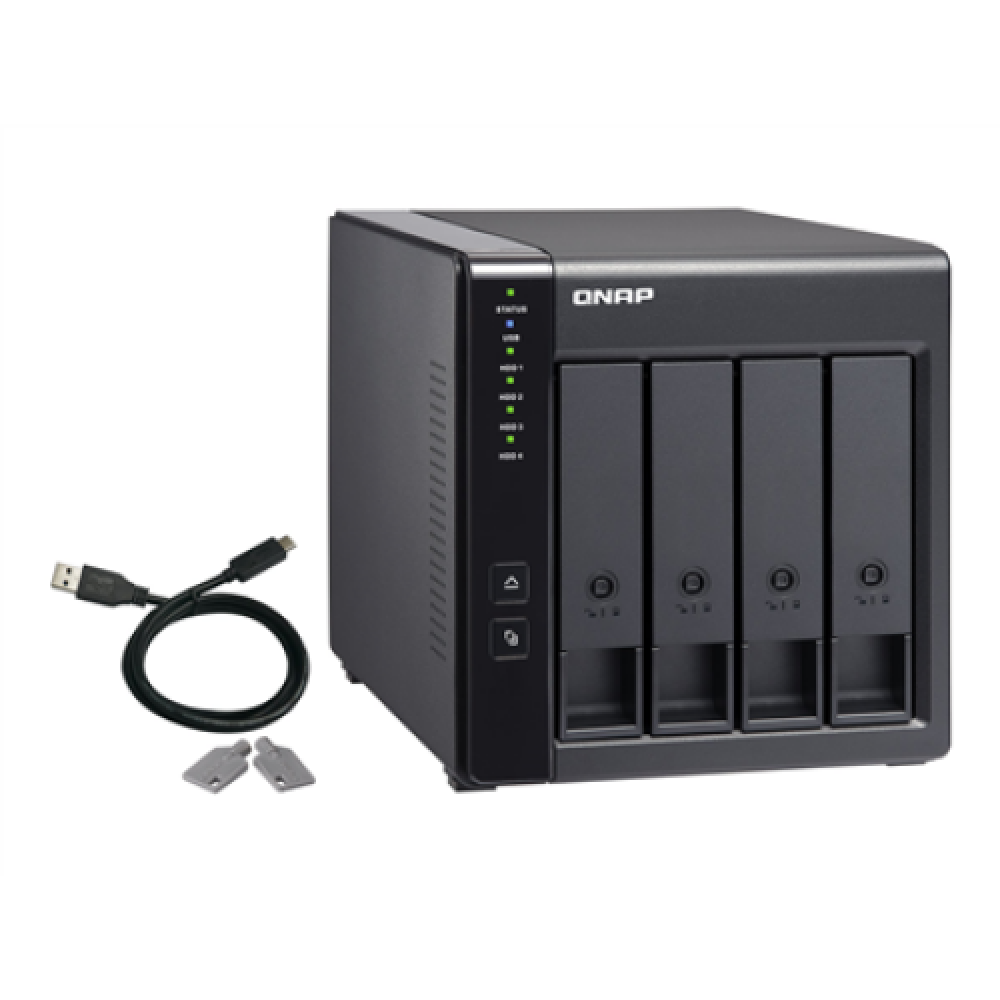 QNAP , 4-Bay , TR-004 , Up to 4 HDD/SSD Hot-Swap , Micro processor with hardware RAID