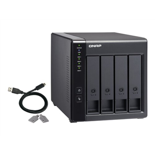 QNAP , 4-Bay , TR-004 , Up to 4 HDD/SSD Hot-Swap , Micro processor with hardware RAID