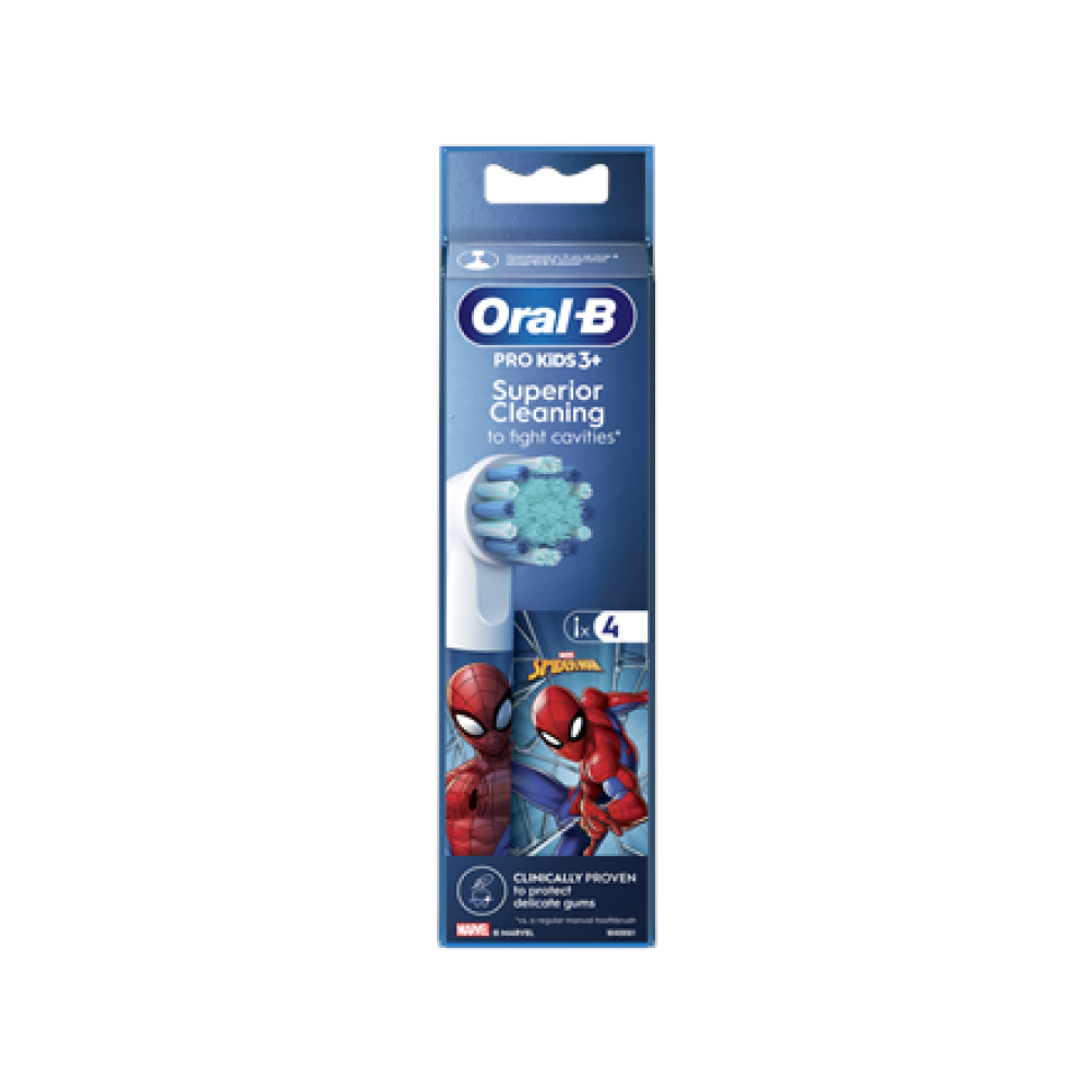 Oral-B Replacement Toothbrush Heads , EB10 4 refill Spiderman , Heads , For kids , Number of brush heads included 4