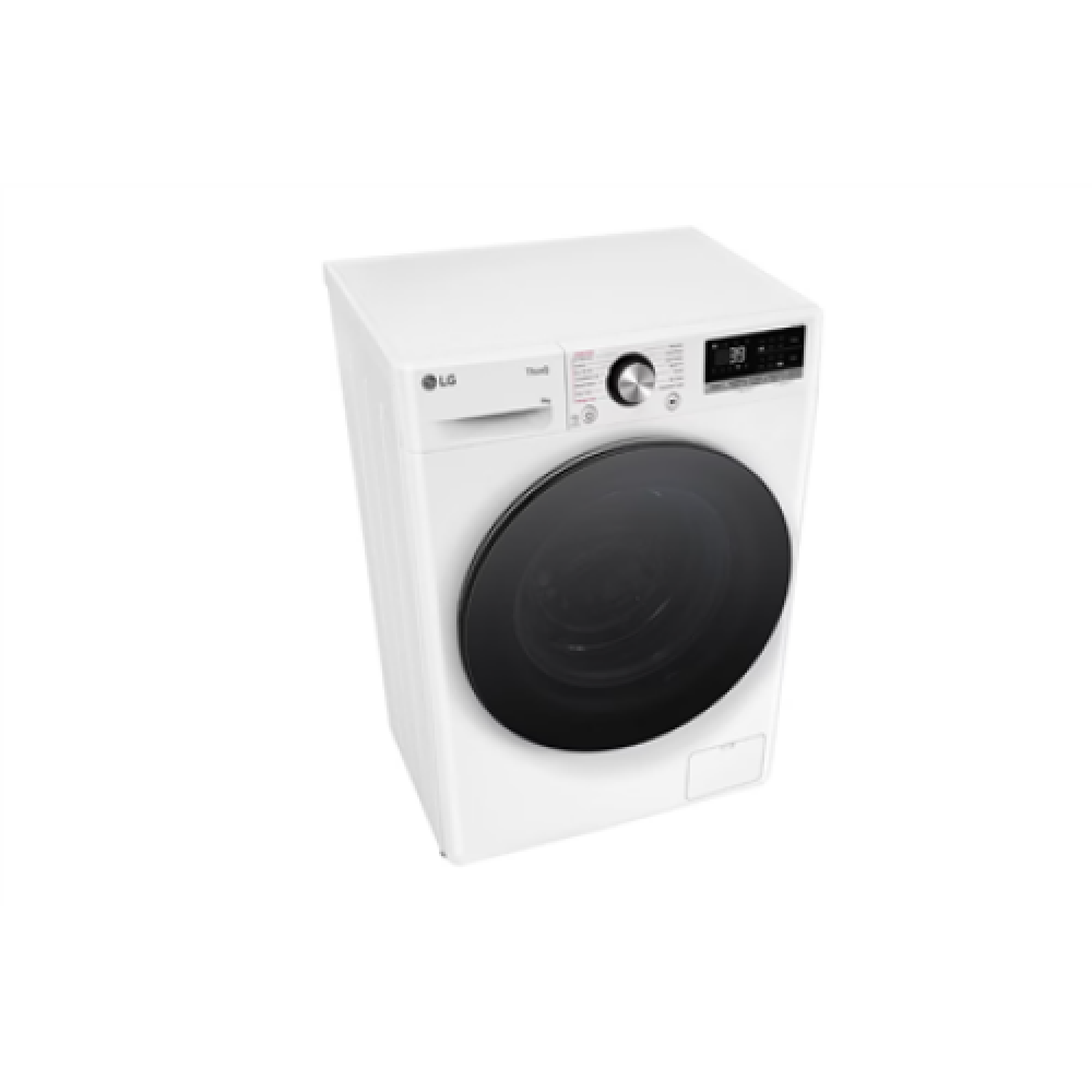 LG , Washing machine , F2WR709S2W , Energy efficiency class A-10% , Front loading , Washing capacity 9 kg , 1200 RPM , Depth 47.5 cm , Width 60 cm , LED , Steam function , Direct drive , Wi-Fi , White