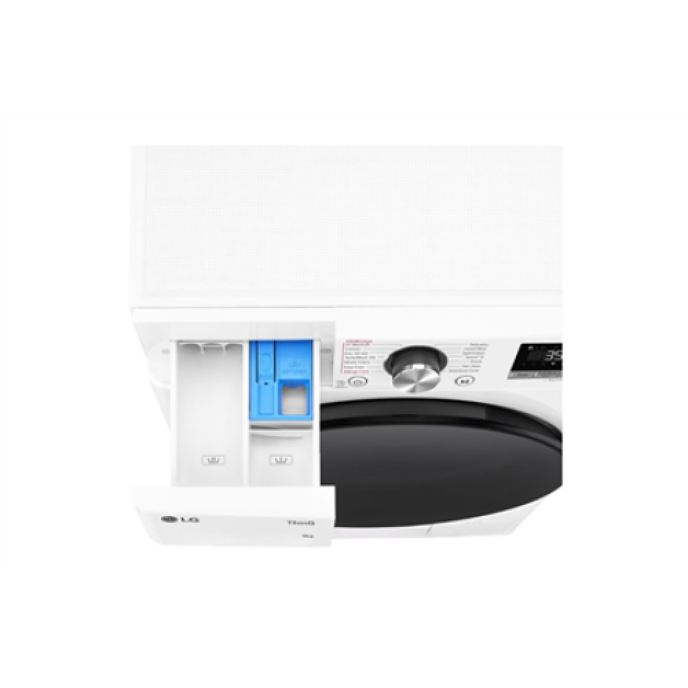 LG , Washing machine , F2WR709S2W , Energy efficiency class A-10% , Front loading , Washing capacity 9 kg , 1200 RPM , Depth 47.5 cm , Width 60 cm , LED , Steam function , Direct drive , Wi-Fi , White