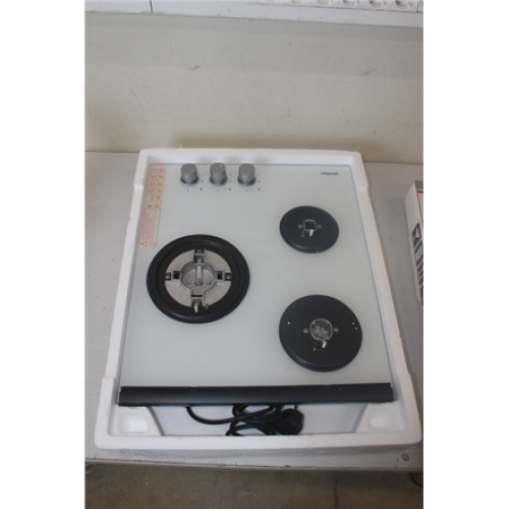 SALE OUT. Simfer Hob H4.305.HGSBB Gas on glass, Number of burners/cooking zones 3, Rotary painted inox knobs, White, SCRATCHES ON BOTTOM