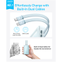 Anker Power Bank with Built-In USB-C and + Lighting Cable , A1680031 , 10000 mAh , 30W Output , Blue