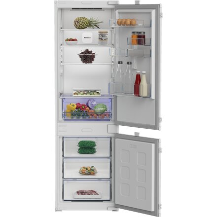 BEKO Refrigerator , B3BCNA294HS , Energy efficiency class E , Built-in , Combi , Height 177.5 cm , No Frost system , Fridge net capacity 194 L , Freezer net capacity 76 L , Display , 37 dB , White
