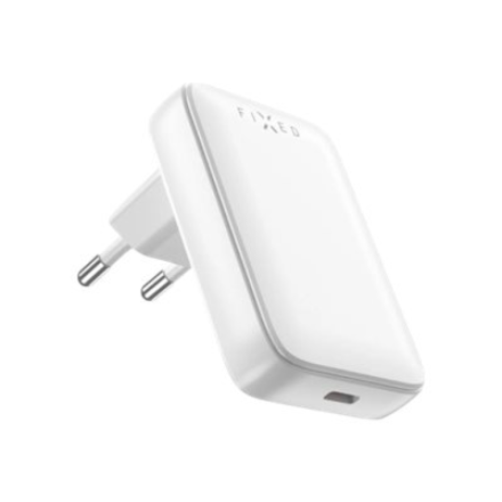 FIXED Slim USB-C Travel Charger, GaN, PD support, 30W, White , Fixed