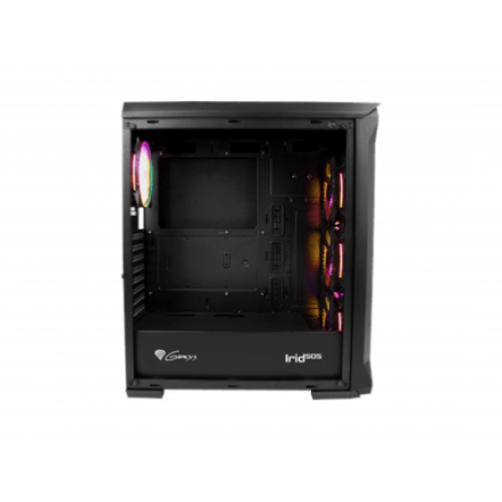 GENESIS IRID 505 ARGB Pc case, Midi tower, 2xUSB 3.0, 2xUSB 2.0, 2x Jack, Black , Genesis