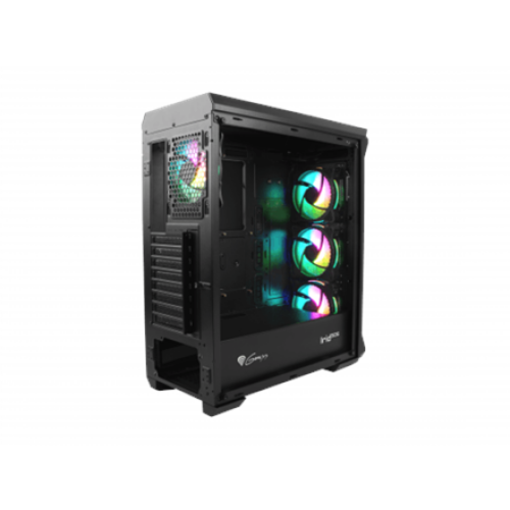 GENESIS IRID 505 ARGB Pc case, Midi tower, 2xUSB 3.0, 2xUSB 2.0, 2x Jack, Black , Genesis