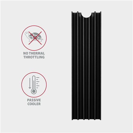 AXAGON Passive aluminum heatsink for all M.2 SSDs, size 2280, high 10 mm , CLR-M2L10