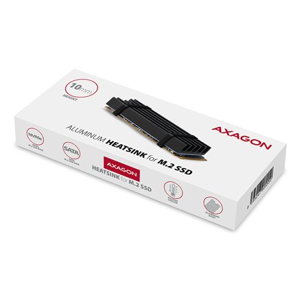 AXAGON Passive aluminum heatsink for all M.2 SSDs, size 2280, high 10 mm , CLR-M2L10