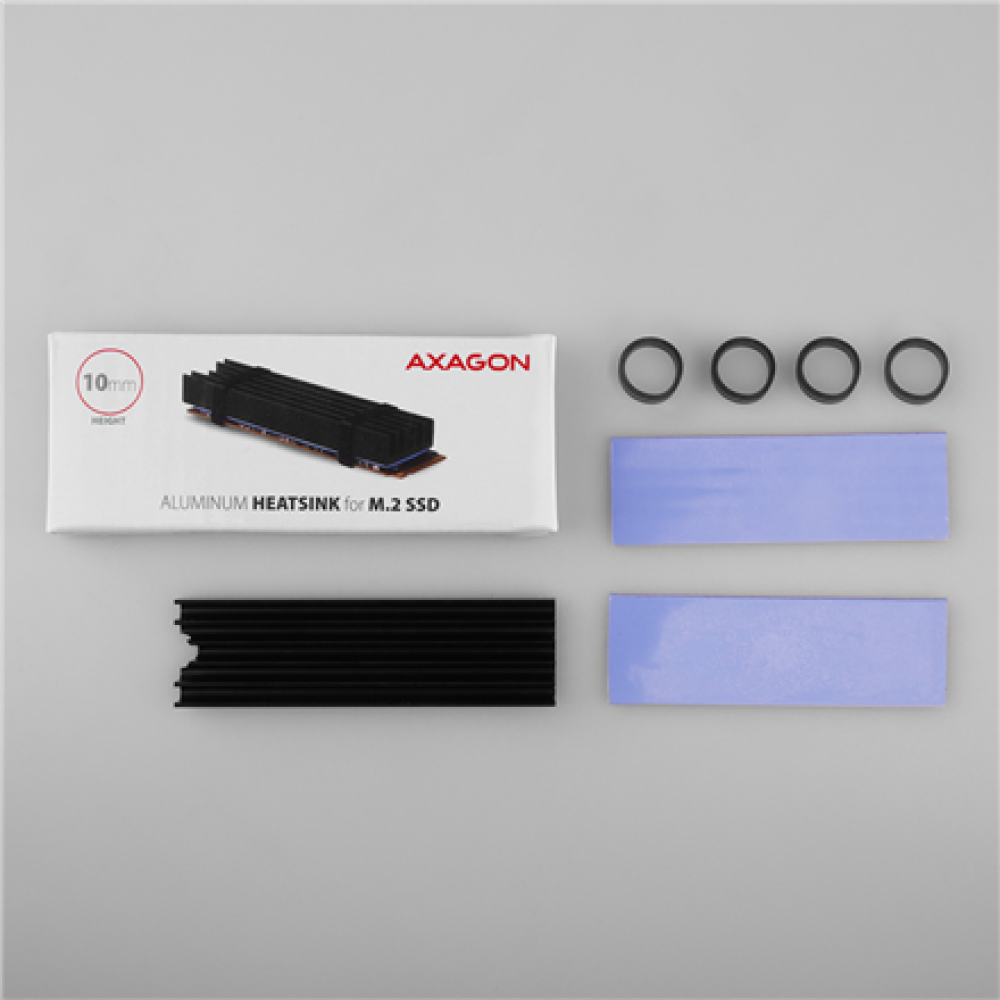 AXAGON Passive aluminum heatsink for all M.2 SSDs, size 2280, high 10 mm , CLR-M2L10
