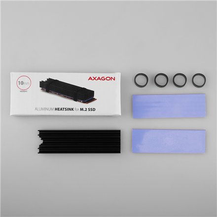 AXAGON Passive aluminum heatsink for all M.2 SSDs, size 2280, high 10 mm , CLR-M2L10