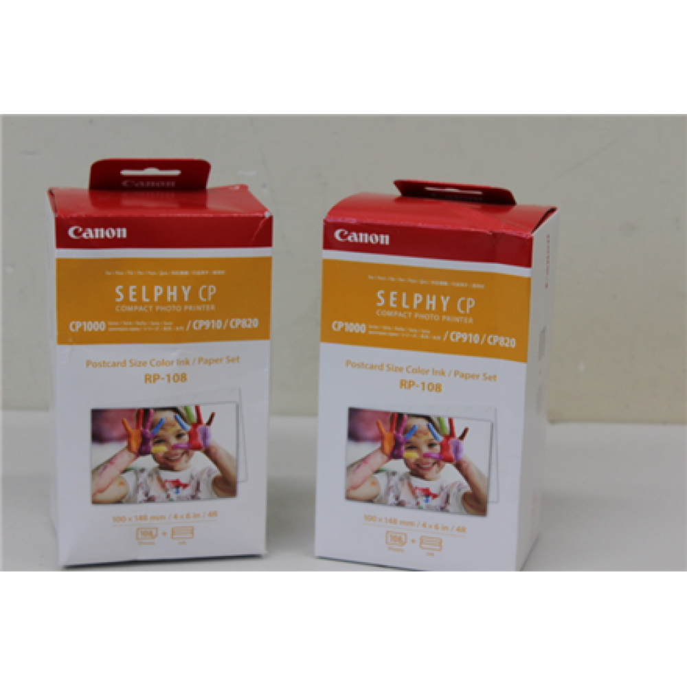 SALE OUT. Canon RP-108 Color Ink/Paper Set for SELPHY CP1300 Printer 108 sheets , Canon Color Ink/Paper Set for SELPHY CP1300 Printer , RP-108 , DAMAGED PACKAGING