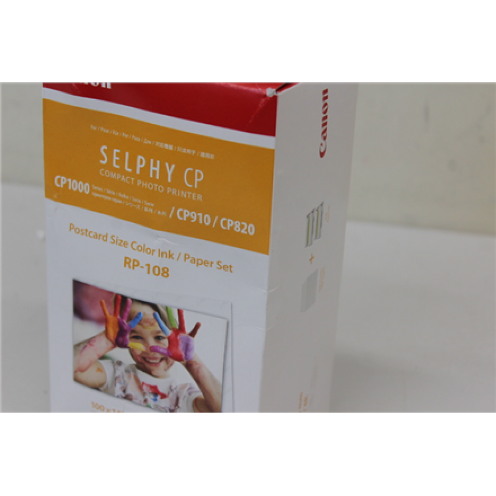 SALE OUT. Canon RP-108 Color Ink/Paper Set for SELPHY CP1300 Printer 108 sheets , Canon Color Ink/Paper Set for SELPHY CP1300 Printer , RP-108 , DAMAGED PACKAGING