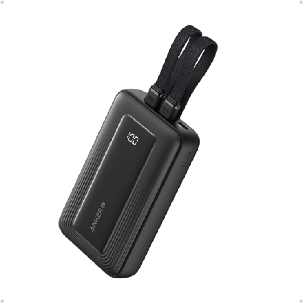 Anker , Power Bank , A1680G11 , 10000 mAh , USB-C 30W, Lightning 27W , Built-In USB-C and Lightning Cables , Black