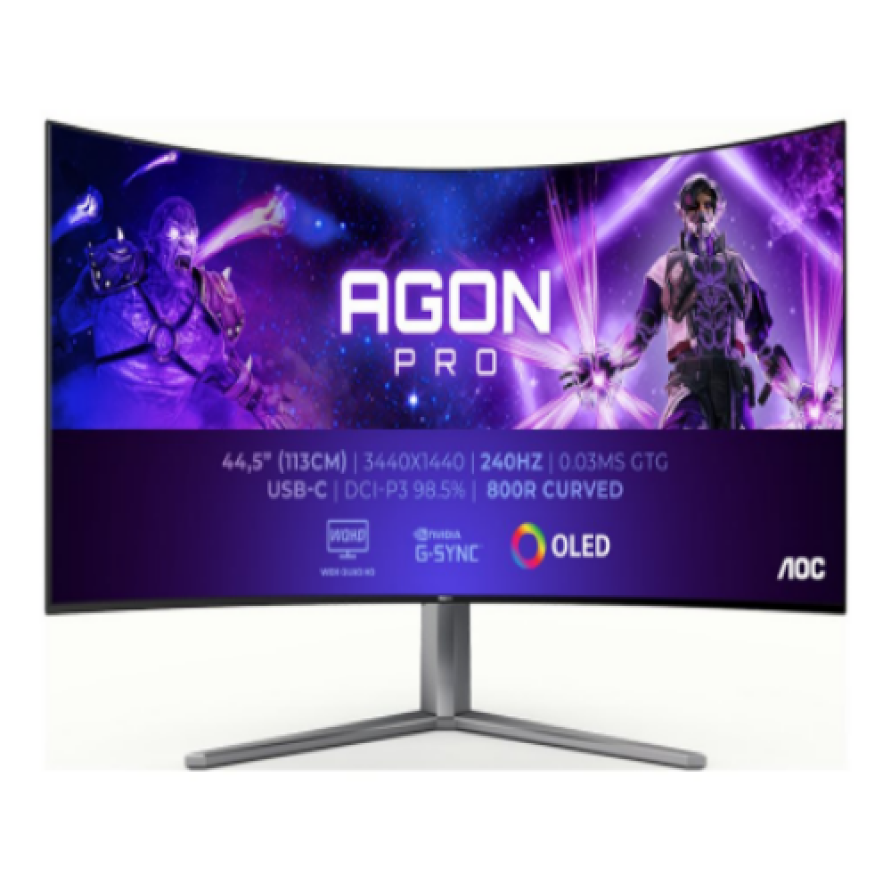 AOC AG456UCZD AGON PRO , 45 , OLED , QHD , 21:9 , 240 Hz , 0.03 ms , 3440 x 1440 pixels , HDMI ports quantity 2 , Black , Warranty 36 month(s)