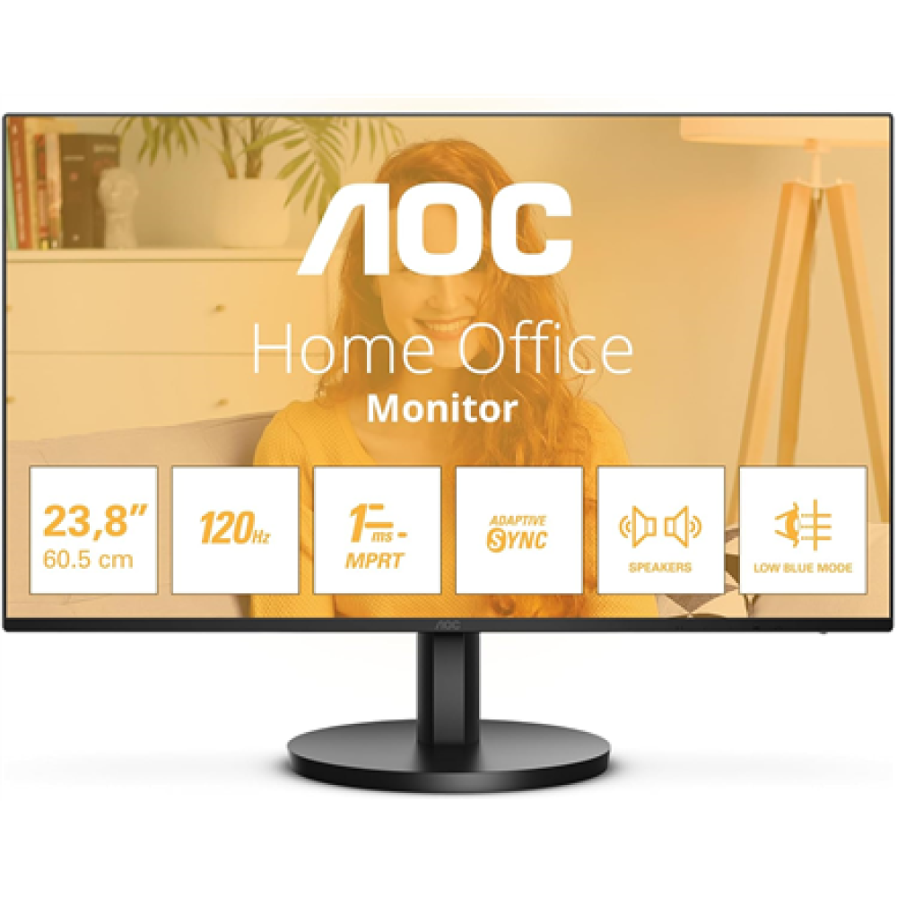 AOC 24B3QA2 , 24 , IPS , FHD , 16:9 , 120 Hz , 1 ms , 1920 x 1080 pixels , 300 cd/m² , HDMI ports quantity 1 , Black