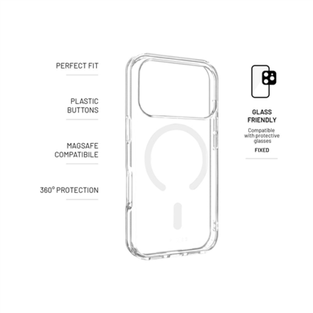 Fixed Back cover , Apple , iPhone 17 Pro , TPU/PC , Transparent , MagPure