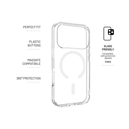 Fixed Back cover , Apple , iPhone 17 Pro , TPU/PC , Transparent , MagPure