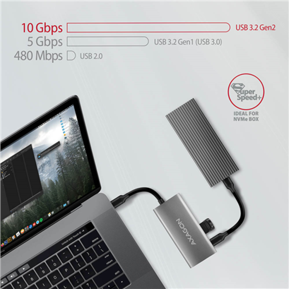 AXAGON SuperSpeed USB-C 10 Gbps SPEEDSTER 4 Hub , HMC-4G2