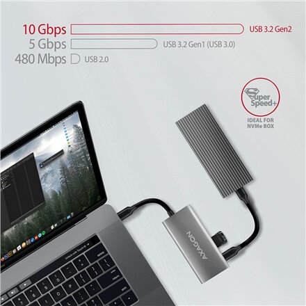 AXAGON SuperSpeed USB-C 10 Gbps SPEEDSTER 4 Hub , HMC-4G2