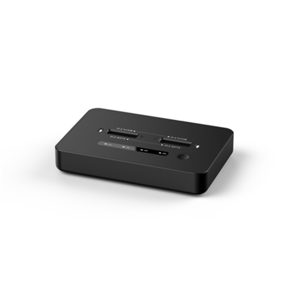 Gembird Desktop dual drive USB Type-C M.2 NVME (and SATA) SSD docking station, Black , DD2-U3M2