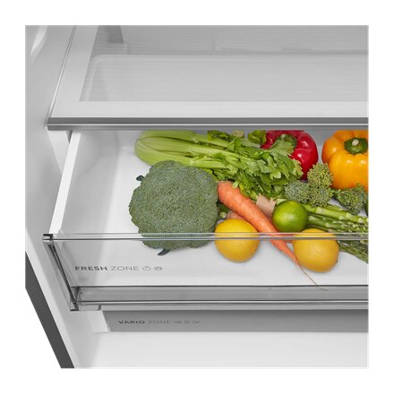 Midea Refrigerator , MDRB542BIE70 , Energy efficiency class Class E , Free standing , Height 191 cm , Combi , No Frost system , Fridge net capacity 257 L , Freezer net capacity 135 L , Display , 38 dB , Grey