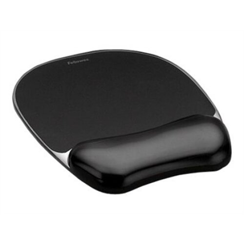 Fellowes , Mouse pad with wrist support CRYSTAL , Mouse pad with wrist pillow , 202 x 235 x 25 mm , Black