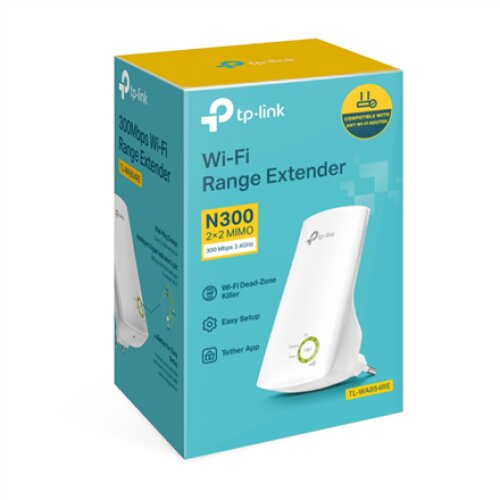 TP-LINK , Extender , TL-WA854RE , 802.11n , 2.4 GHz , 300 Mbit/s , MU-MiMO No , no PoE , Antenna type 2 Internal Antennas