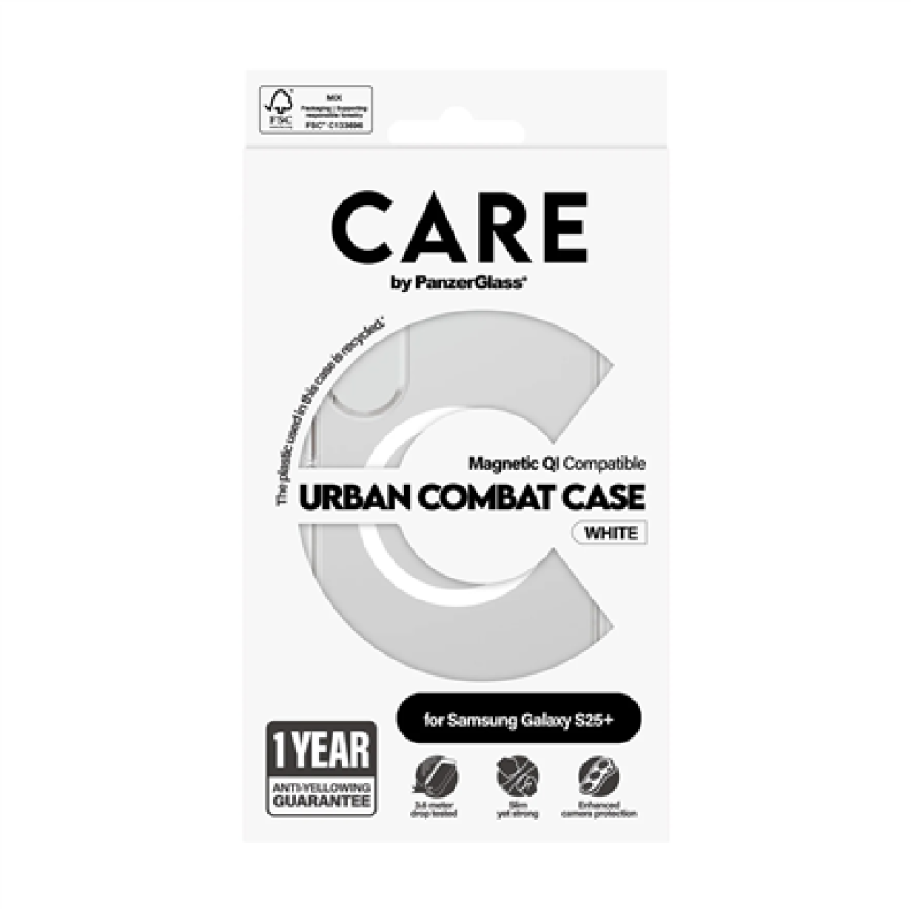 CARE Back protection , Samsung , Galaxy S25+ , Recycled plastic , White