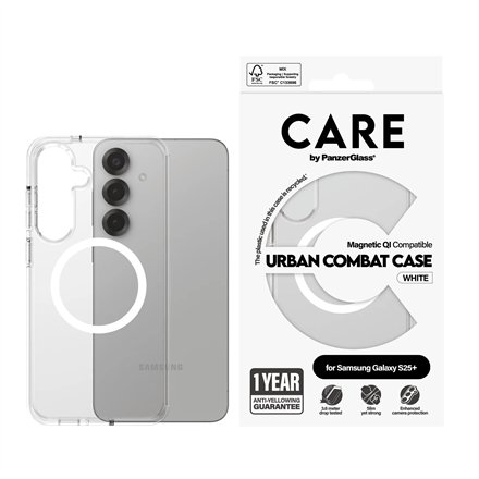 CARE Back protection , Samsung , Galaxy S25+ , Recycled plastic , White