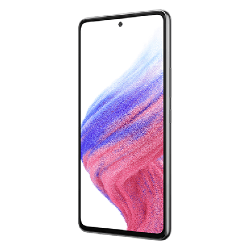 Samsung , Galaxy , A53 A536 , Awesome Black , 6.5 , Super AMOLED , 1080 x 2400 , Internal RAM 6 GB , 128 GB , Dual SIM , Nano-SIM , 4G , 5G , Main camera resolution 64+12+5+5 MP , Secondary camera resolution 32 MP , Android , 12
