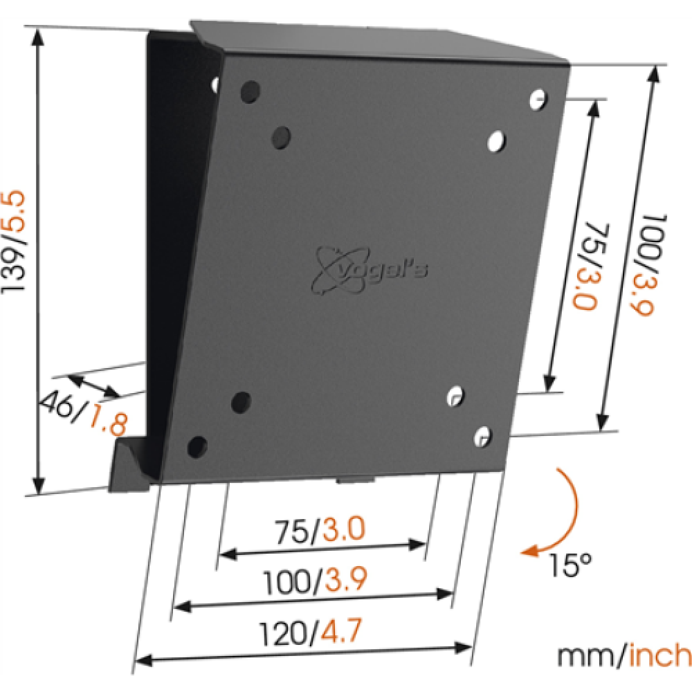 Vogels , Wall mount , MA1010-A1 , Tilt , 17-26 , Maximum weight (capacity) 30 kg , Black