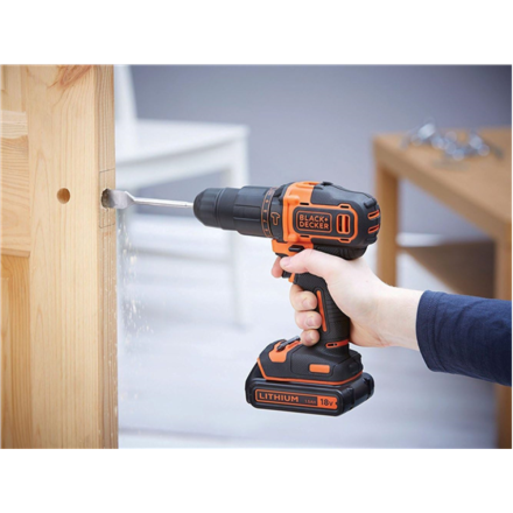 BLACK & DECKER Impact driver-drill , BDCHD18K-QW , 18 V , 1.5 Ah , Li-Ion