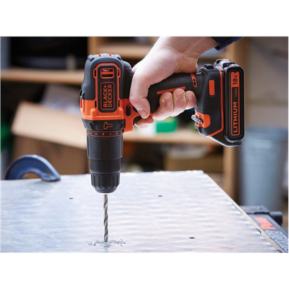 BLACK & DECKER Impact driver-drill , BDCHD18K-QW , 18 V , 1.5 Ah , Li-Ion