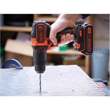 BLACK & DECKER , Impact driver-drill , BDCHD18K-QW , 18 V , 1.5 Ah , Li-Ion